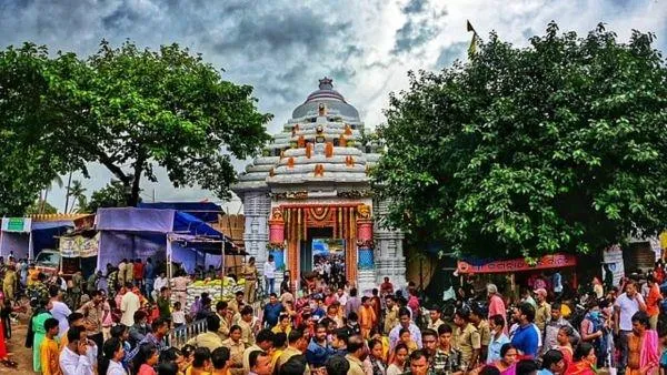 Crowds gathered outside Gundicha Temple during the Rath Yatra festival